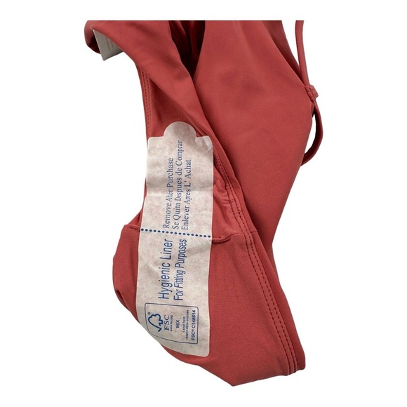 Andie Swim The Riviera High Waisted Bottom Eco Nylon in Punch Terracota sz S - Picture 3 of 12